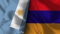 Armenia and Argentina Realistic Flag Ã¢â¬â Fabric Texture Illustration